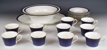 Wedgwood dinner and tea ware decorated in the Midnight pattern, approximately 23 pieces