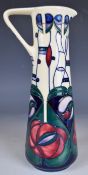 Moorcroft Jug decorated in the Tribute to Charles Rennie Mackintosh pattern, H24cm