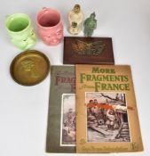 WW1 Bruce Bairnsfather interest ephemera including two jugs of 'Old Bill', two publications of '