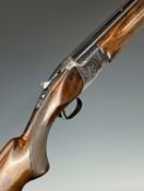 Miroku 12 bore over and under ejector shotgun with engraved locks, underside, trigger guard, top