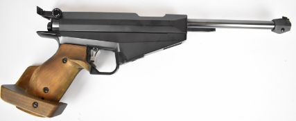 Feinwerkbau Model 90 .177 target air pistol with adjustable wooden grip, electronic trigger and