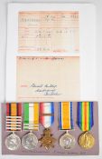 British Army medal group of five comprising Queen's South Africa Medal and King's South Africa Medal