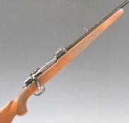 Parker-Hale .308 bolt-action rifle with chequered semi-pistol grip, sling and scope mounts,