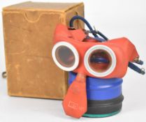 WW2 home front children's 'Mickey Mouse' gas mask and box