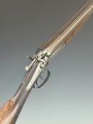 Charles Osbourne 12 bore side by side hammer action shotgun with line engraved locks, hammers,