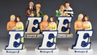 Five Beswick figural 'Worthington E' beer / brewery advertising or promotional figures, H23.5cm