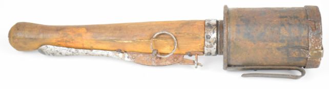 German WW1 1915 inert stick grenade with handle mechanism, safety pin and belt loop
