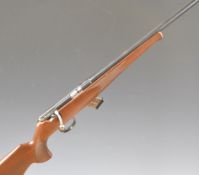 Anschutz Model 1415-1416 .22 bolt-action rifle with chequered semi-pistol grip and forend, raised