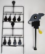 Three metal air rifle or pistol knock down or similar targets with auto-reset, all unused in