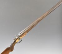 Deactivated W&J Davies 12 bore side by side hammer action shotgun with named and engraved lock,