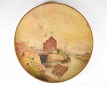 Watcombe Torquay plaque with decoration of Gloucester Docks, lock gate into the Gloucester Sharpness