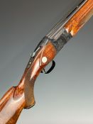 Miroku 12 bore over and under ejector shotgun with engraved locks, underside, trigger guard, top