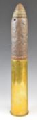 British WW1 inert 18 pounder shell dated 1916 with projectile and fuse cone