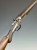 Thomas Wild 12 bore side by side hammer action shotgun with line engraved locks, hammers, trigger