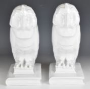 Pair of Herend figural owl bookends, height approximately 30cm