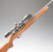 Ruger Model 10/22 .22 semi-automatic rifle with chequered semi-pistol grip, adjustable sights, sling