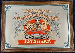 Guidford Gunpowder shop display or advertising mirror decorated with crest and 'Extra Superfine