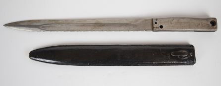 German ersatz saw back 84 / 98 pattern all steel bayonet with 30cm fullered blade and scabbard.