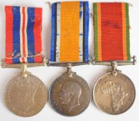 South Africa medal trio comprising WW1 War Medal, WW2 War Medal and Africa Service Medal, named to