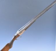 Zamacola Jabali 20 bore side by side shotgun with engraved locks, underside, trigger guard, top