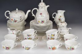 Nymphenburg twelve place setting tea / coffee set, decorated in the Dresden Flowers pattern