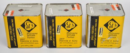 Three 1kg tins of Gm3 Special nitro shotgun or rifle cartridge re-loading powder, all sealed. PLEASE