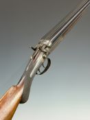 Ward & Son 12 bore side by side hammer action shotgun with engraved locks, hammers, trigger guard,