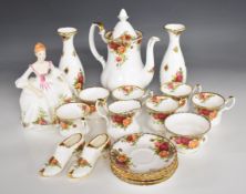 Royal Albert coffee set and decorative ware including six cups, six saucers, milk jug, sugar bowl,