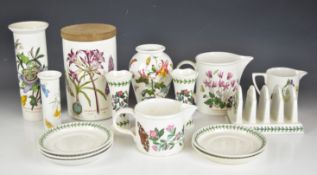 Portmeirion ceramics decorated in the Botanica Garden pattern, 16 pieces, includes vases and jugs,
