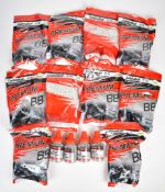 Fourteen packs airsoft or air rifle BB's comprising ten pack of 5.95mm Goldenball Pro-Series plastic