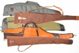 Five shotgun or rifle slips including BSA Guns, Pointer and Napier, largest 130cm long.