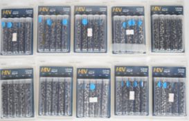 Ten sealed packets of H&N .217 5.51mm 21gr, 23gr, 25gr, 27gr and 30gr air rifle pellets.