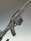 Sabatti STR 6.5 Creedmoor bolt-action rifle with textured pistol grip, adjustable skeleton stock,