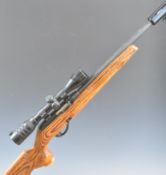 Remington Model 597 .22 semi-automatic rifle with laminated show wood stock, semi-pistol grip,