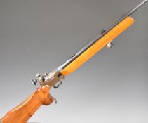 BSA Martini-International Mk II .22 underlever-action target rifle with semi-pistol grip, raised