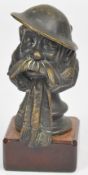 Old Bill car mascot cast in bronze with Bruce Bairnsfather to helmet, marked copyright R669204 to