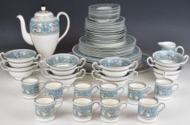 Wedgwood dinner, tea and coffee ware decorated in the Florentine pattern, most with earlier