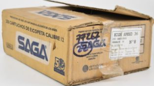 Two hundred and fifty 12 bore SAGA high speed 36g 8 shot shotgun cartridges, all in original