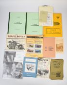 Vintage and pre war car interest manuals and books to include Hispano Suiza H.S.26, Lucas P100