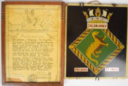 Royal Navy interest framed Neptune's Proclamation Certificate for Ernest William John James on