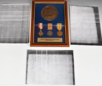WW1 Royal Navy Reserve medal trio and Memorial Plaque comprising 1914/1915 Star named to S.B.C.383