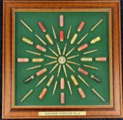 Golden Jubilee No 8 shotgun and rifle cartridge display board decorated with Purdey, Holland &