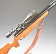 Daystate X2 .177 PCP air rifle with chequered semi-pistol grip and forend, raised cheek piece,