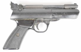 Webley Tempest .22 air pistol with shaped and chequered composite grips and adjustable sights and