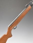 Webley Excel .22 air rifle with semi-pistol grip, raised cheek piece and adjustable sights, serial