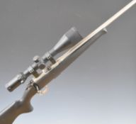 CZ 452-2E ZKM .22 bolt-action rifle with composite stock, semi-pistol grip, multi-shot magazine,