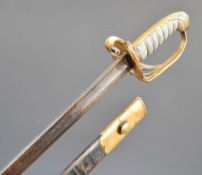 British Army 1822 pattern Infantry officer's sword with VR cypher to hilt, folding guard, a 73cm