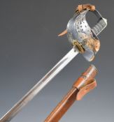 British Army 1897 pattern Infantry officer's sword with GVR to guard, turn down hilt, 82.5cm part