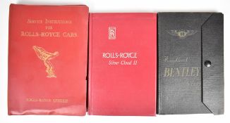 Bentley S Type and Rolls-Royce Silver Cloud II handbooks and a Rolls-Royce service instructions