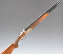 Rizzini 20 bore over and under ejector shotgun with engraved scenes of birds to the locks and